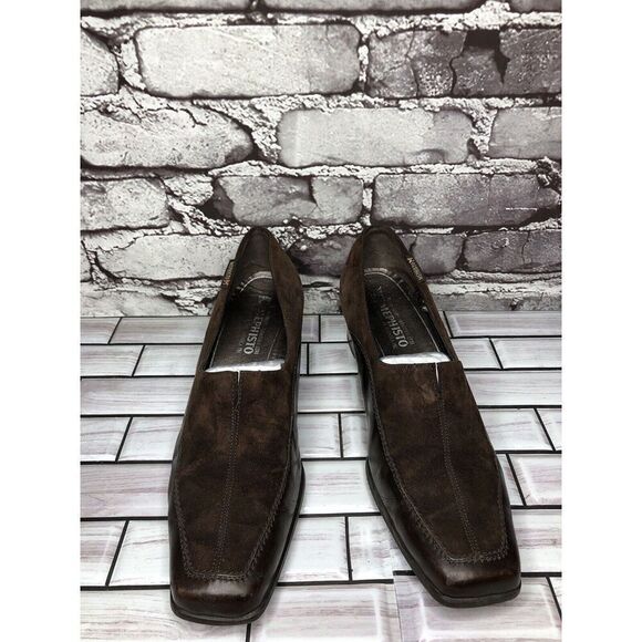 Mephisto Brown Suede Leather Square Toe Split Toe Loafers Heel Shoes Women Sz 9M - Picture 16 of 16